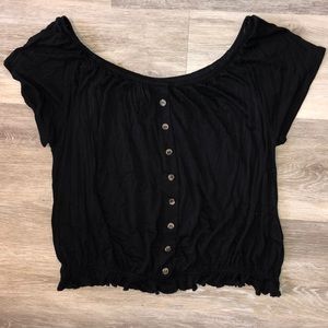 Black off the shoulder top